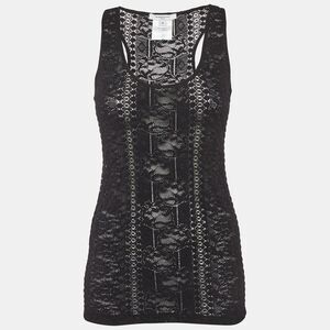 Givenchy Black Stretch Lace Sheer Tank Top M